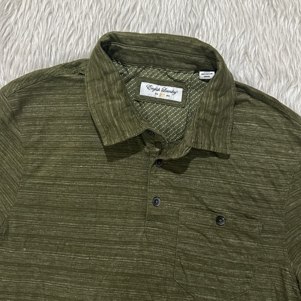 English laundry green polo preppy shirt size medium - Picture 3 of 5